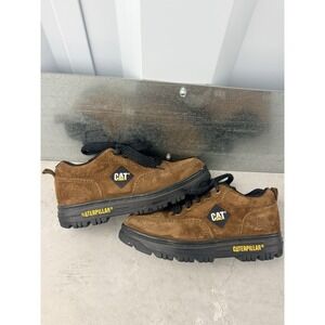 Vintage CAT Caterpillar 77078 Suede Work Shoes Low Top Mens 11 Brown Chunky
